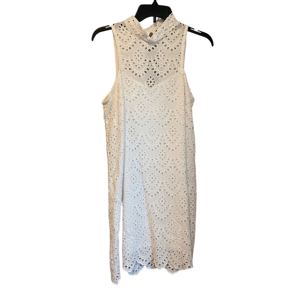 Derek Heart White Eyelet Lace Sleeveless Dress